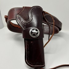 Western Cowboy Holster Belt Gun Revolver Hand Made Leather Hunter