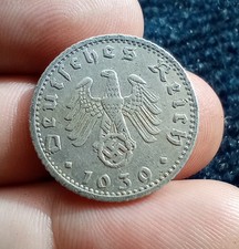 Germany 1939 F 50 Reichspfennig Scarce STUTTGART Third Reich HISTORIC Coin