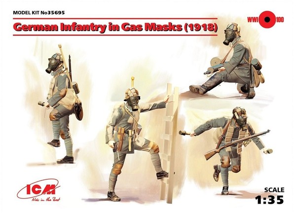 ICM 35695 Figuren German Infantry In Gas Masks 1918, Spiel-image
