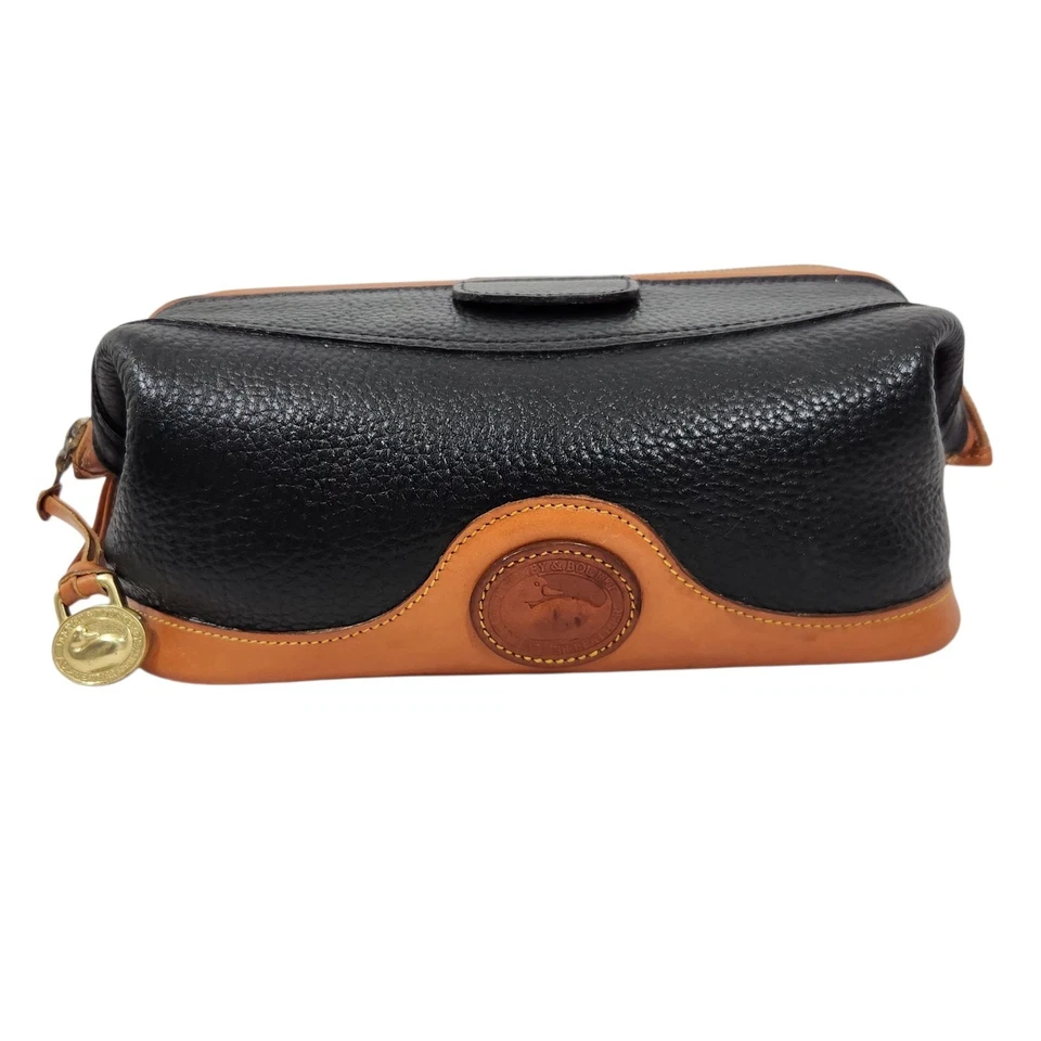 DE COLECCIÓN DOONEY & BOURKE BOLSO DE CUERO GUIJARRO KIT DOBLE MAQUILLAJE PLEGABLE CREMALLERA DE VIAJE Foto 2 de 4