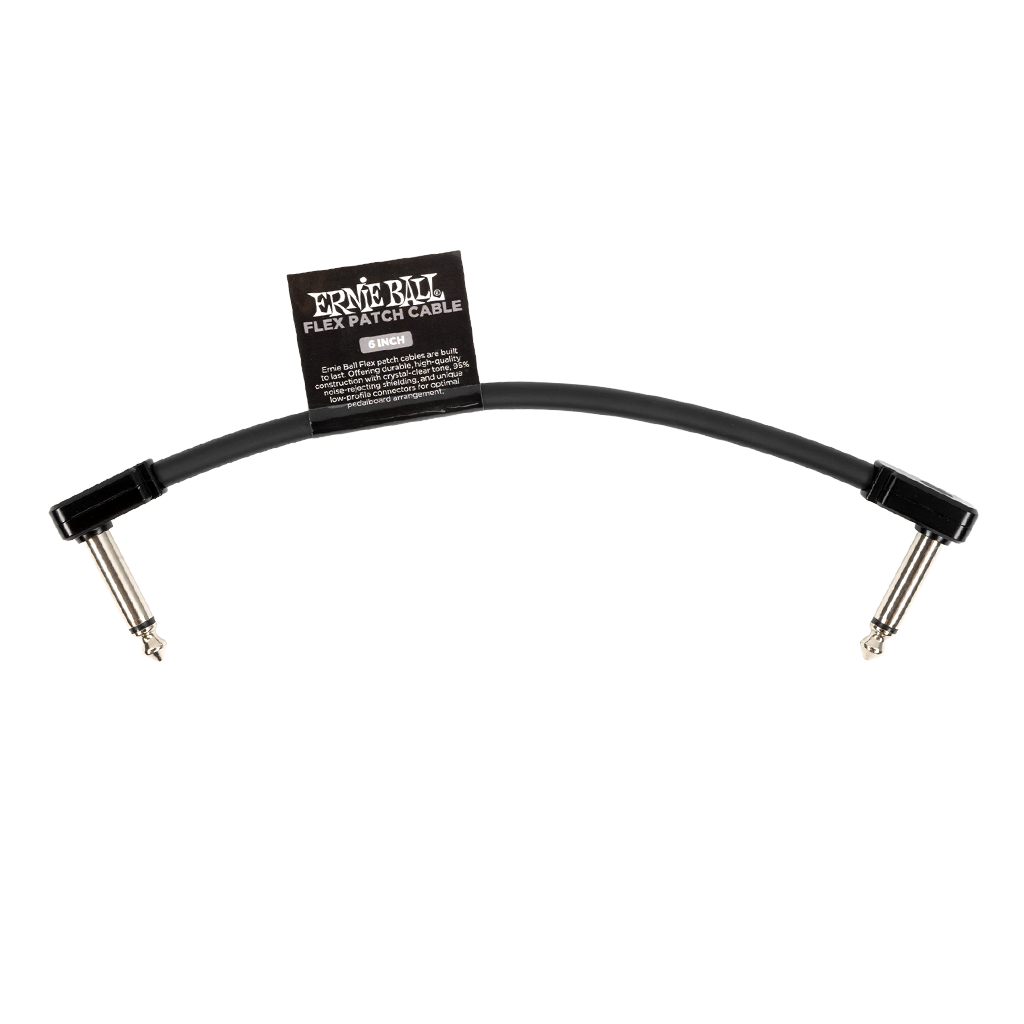 Guitar Patch Cable 6 Inch Ernie Ball Angled, Black 100% Genuine