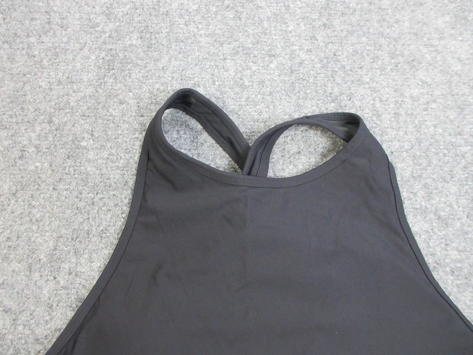 Sutiã esportivo feminino Fabletics médio preto gola alta costas cruzadas academia atlética top - Imagem 3 de 4