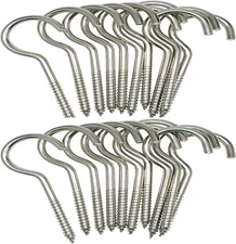 3 Inch Heavy Duty Large Screw Hook Ceiling Hook Cup Hook Silver 20 Pcs
