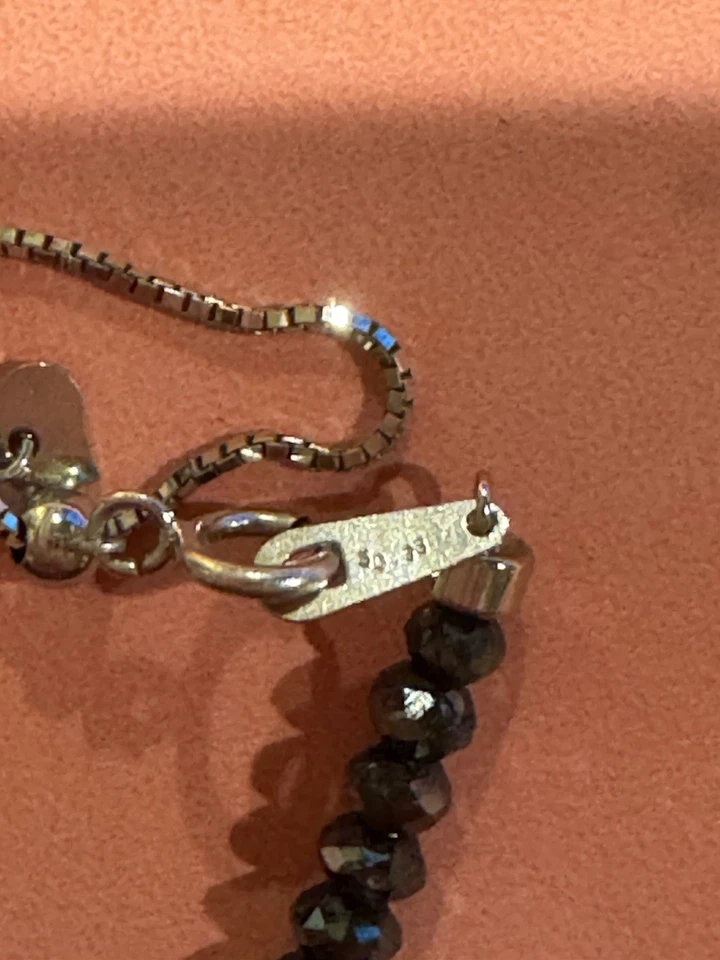 天然黑色钻石项链约 54 克拉 18 克拉白金 — 第 3/4 张图片