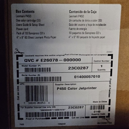 NEW Lexmark P450 Digital Photo Inkjet Printer - Picture 8 of 8