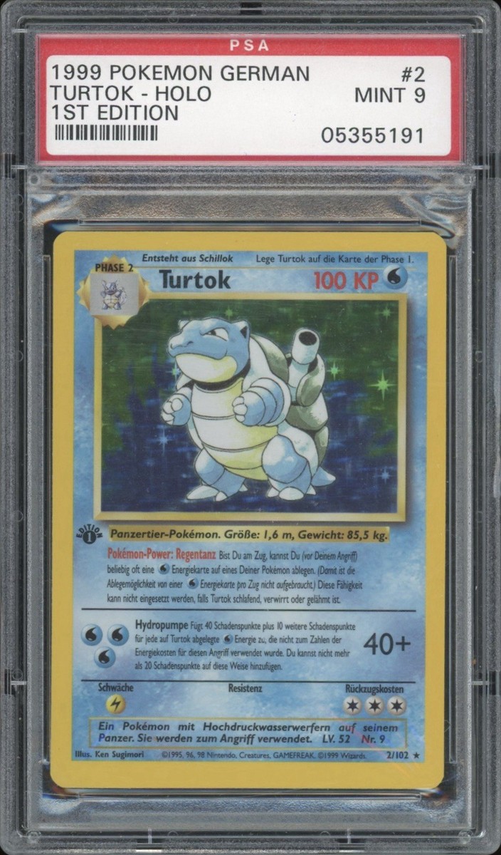 1999 Pokemon GERMAN 1st Edition Base Set Turtok-Blastoise Holo 2