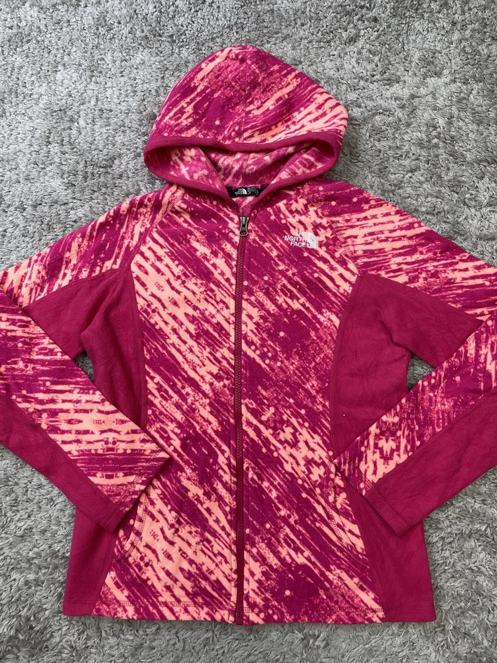 Chaqueta polar The North Face niñas grande 14/16 rosa magenta cremallera completa con capucha Foto 2 de 4