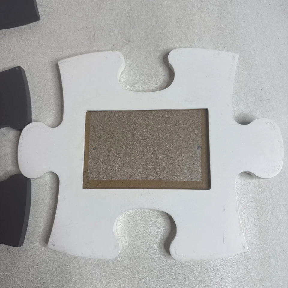 Autismo - LOTE de 4 piezas de rompecabezas 3 marcos de fotos blanco/gris entrelazado decoración de pared Foto 4 de 4