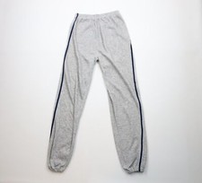 Vintage 70s Streetwear Mens Large Striped Triblend Gusset Sweatpants Joggers USA