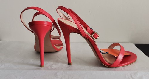 Sandalias de mujer sexy de cuero auténtico con tacón, talla 42, Made in Italy - Imagen 3 de 10