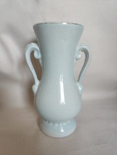 Piccolo vaso vintage Royal Copley azzurro oro dorato doppio manico