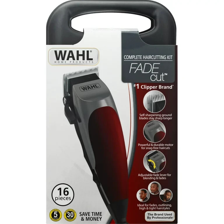 WAHL 9656 FADE Cut Hair Cut Clippers Complete 16Piece Hair Cutting Kit