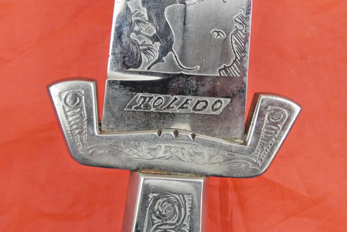 PRESENTATION QUALITY ANTIQUE SPANISH TOLEDO DAGGER HUNTING KNIFE Spain sword - Picture 7 of 17