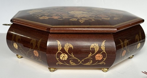 Sorrento Italy Wood Inlay Musical Jewelry Box 2 Layers, large - 第 11/24 張圖片