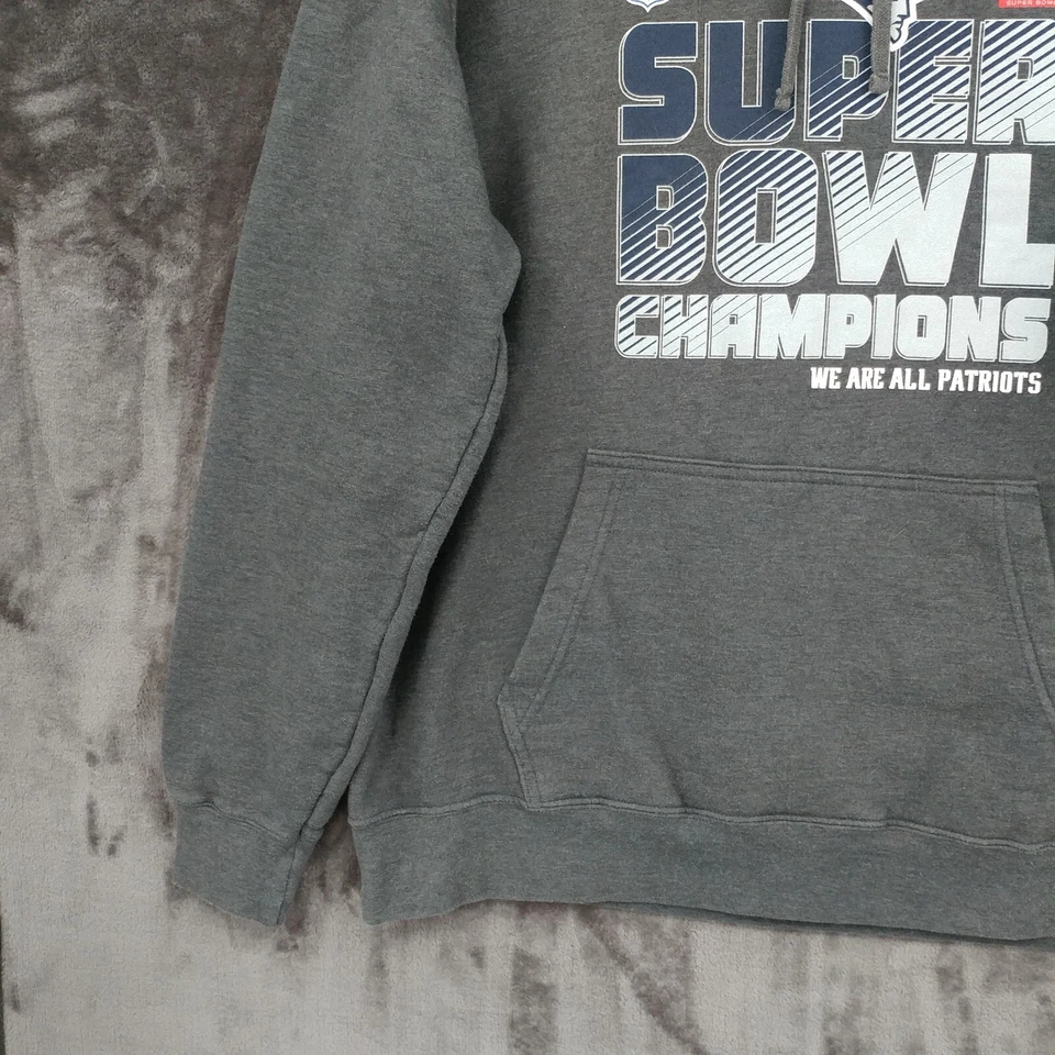 Sudadera con capucha NFL Patriots Superbowl 2017 Champs Gray Fanatics XL mezcla de algodón Foto 4 de 4