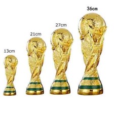 Large World Cup Football Soccer Qatar 2022 Gold Trophy Sport Memorabilia Replica