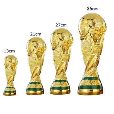 Large World Cup Football Soccer Qatar 2022 Gold Trophy Sport Memorabilia Replica