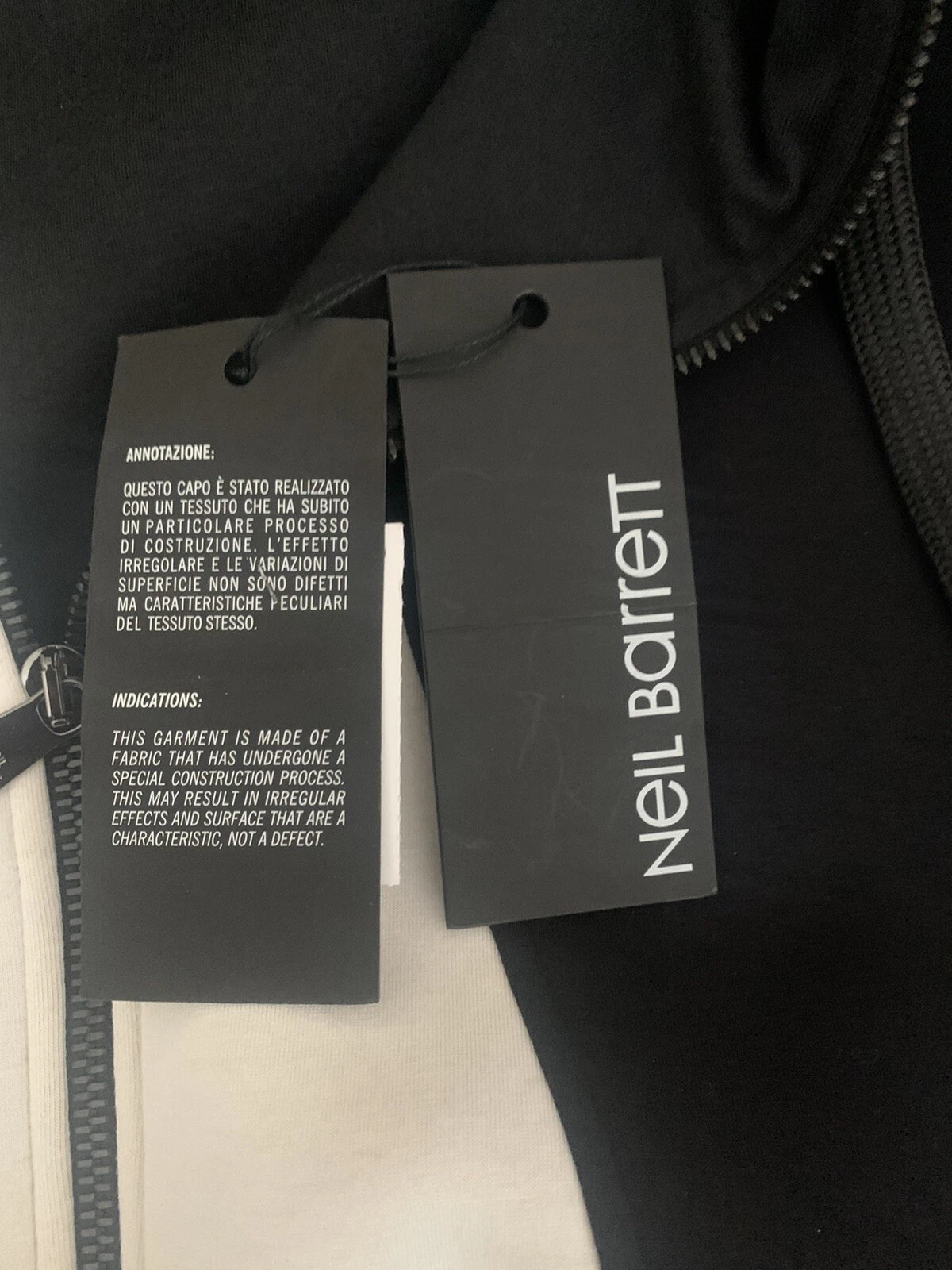 OFF WHITE Felpa felpa con cappuccio Neil Barrett nuova con etichette taglia L Pit Pit 24 autentica esclusiva Harrods