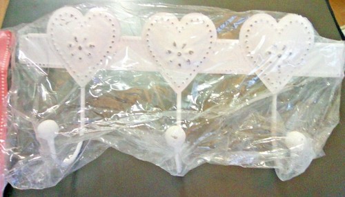 Metal Row of Cute Heart Hooks Rustic Shabby Chic 3 Variations