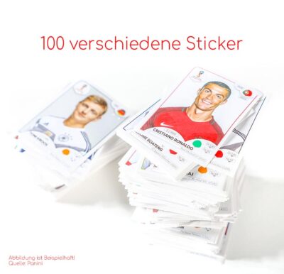 Panini WM Russia 2018 - 100 verschiedene Sticker (keine Doppelten)