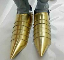 Medieval Knight Spartan Gold shoes Antique Gothic Armor Pair Armor Sabaton