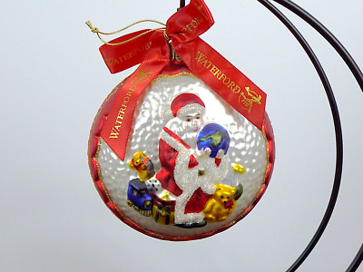 WATERFORD HOLIDAY HEIRLOOMS FTD SANTA WORLD GLOBE LTD ED CHRISTMAS ORNAMENT 2003