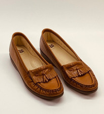 SAS Womens 7.5 Comfort Shoes Brown Leather Tassel Moc Toe Made in USA