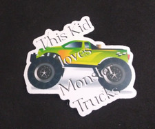 This Kid Loves Monster Trucks Green Cool Monster Truck Sticker 2