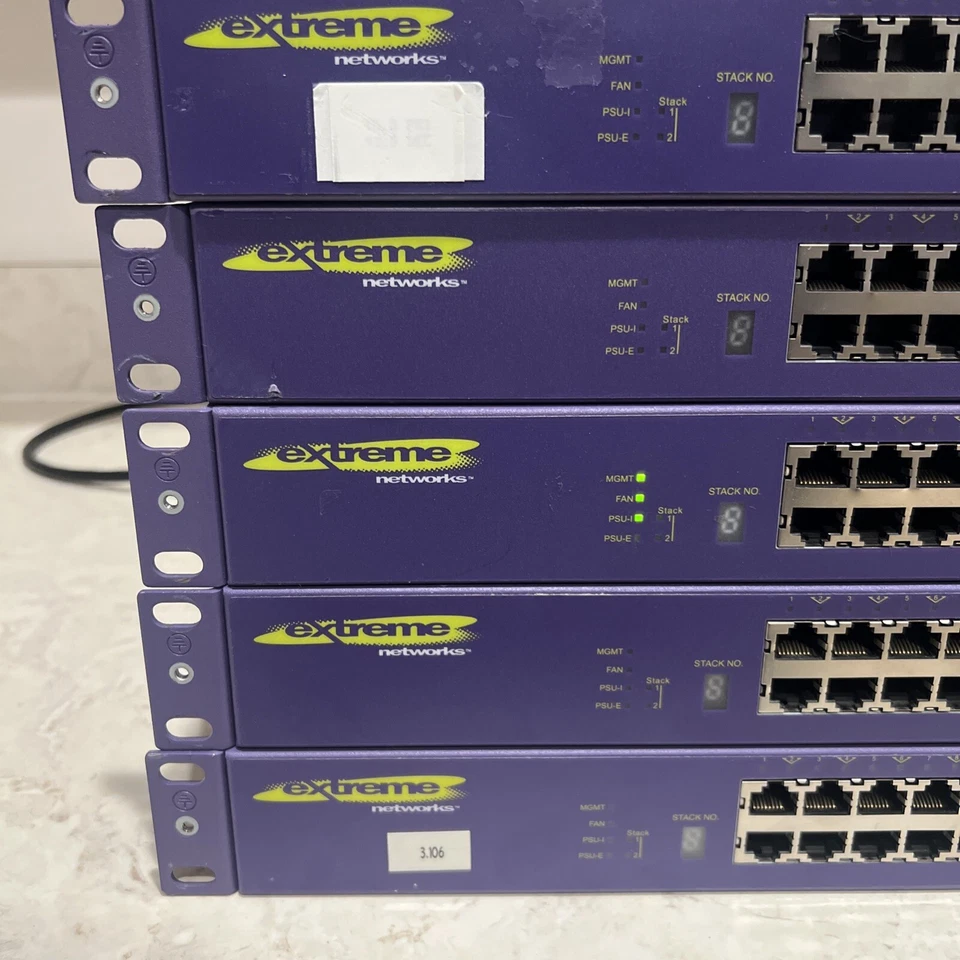 Extreme Networks Summit X250E-24P 24-Port Gig Network Switch (Use) Power Tested - Image 2 of 4