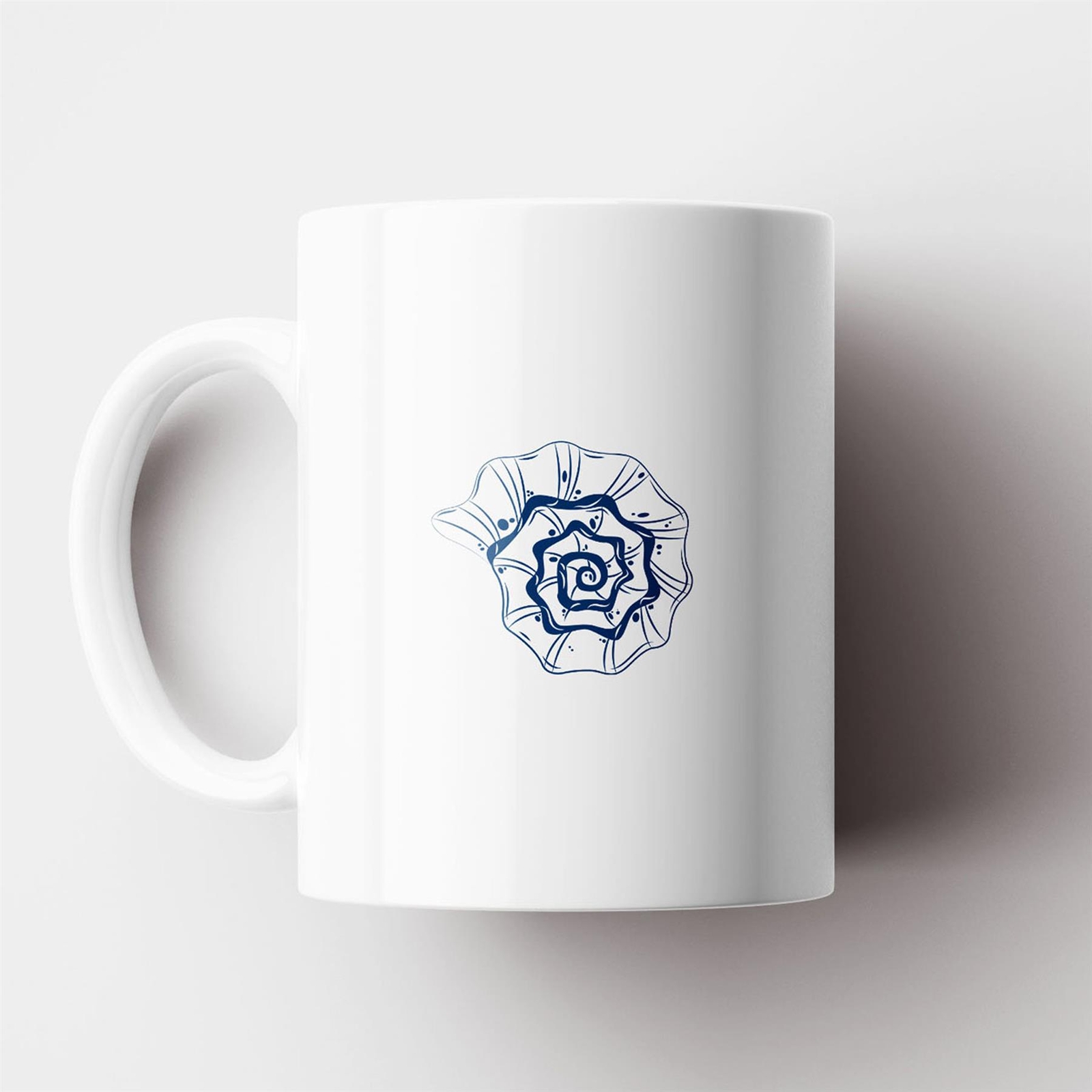 Seashell Coastal Blue Nautical Ceramic Mug Beach Themed Gift