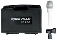 Rockville TC PRO White Electro-Plated Microphone Premium Mic w/Taiwan Cartridge