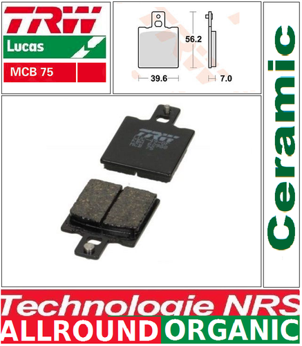2 Plaquettes Frein Avant MCB703 Organic HYOSUNG GT 650 I Naked de 2011 à 2017