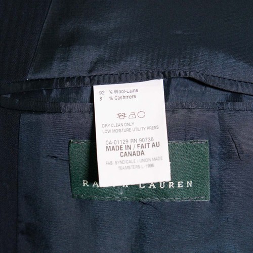Ralph Lauren Mens Blazer Navy Blue Wool Cashmere 3 Button Jacket Sport Coat 43L - Picture 4 of 10
