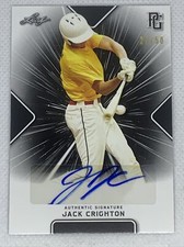 2021 LEAF PERFECT GAME JACK CRIGHTON BLACK PAPER AUTO # 24/50.