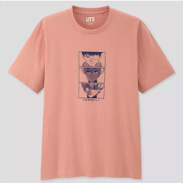 Uniqlo Tokyo Ghoul T shirt XL size short sleeves Pink From Japan NM