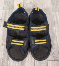 Polo Sport Boys Sandals Size 3 Yellow Blue Hook Loop