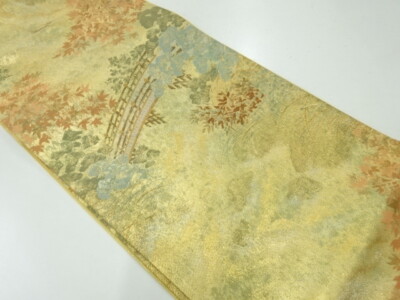 6088858: JAPANESE KIMONO / VINTAGE FUKURO OBI / WOVEN ARASHIYAMA