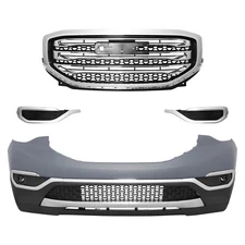 For 2017 2018 2019 GMC Acadia Front Bumper Cover Grille Assembly Kit Set