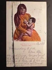 1905 USA Postcard Cover Portland OR to Sacramento CA Worlds Fair Indian Woman ba