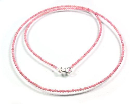 Natural Pink Opal Faceted Round 2-3MM Gemstone Beads Handmade Women Necklace 24" - Picture 10 of 10