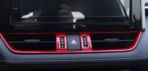 13x ABS Glossy Red Interior Accessories Kit Cover Trim For Toyota RAV4 2019-2024 - Picture 3 of 8