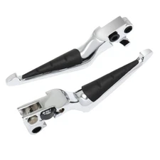 Chrome Hand Grip w/ Rubber Brake Clutch Levers For Harley Road King FLHR 1996-07