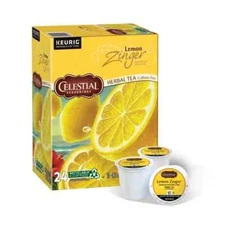 Celestial Seasonings Lemon Zinger Herbal Tea 24 Count Keurig K cup FREE SHIPPING