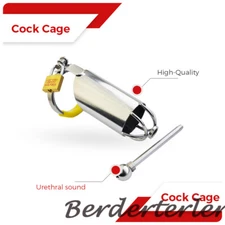 Tubular Chastity Cage Male Small Metal Device Steel Ring Lock Prevent Cheating