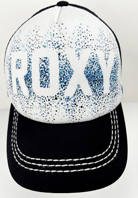 Roxy Snapback Trucker Cap Roxy Beach Surf Black Blue White Logo Hat Unisex
