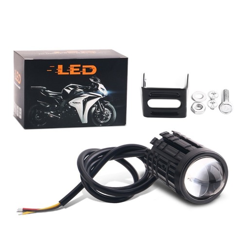 1PCS Motorcycle Headlight LED Fog Auxiliary White Yellow Hi/Lo Projector Lens - Picture 3 of 12