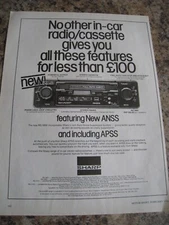 SHARP RADIO CASSETTE CAR STEREO ANSS APSS 1979 ADVERT A4 FILE D