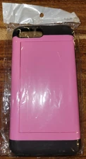Pink & Black Cell Phone Case with Card Holder Brand New  For 7+
