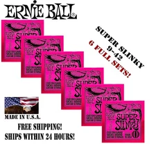 **6 SETS ERNIE BALL 2223 SUPER SLINKY ELECTRIC GUITAR STRINGS 9-42 (2x3 PACK)**