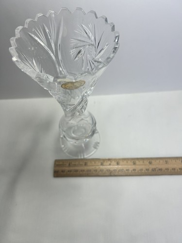 Vaso Cristallo Vintage 8” 24% Piombo Cristallo Cristallo Trasparente - Foto 8 di 12